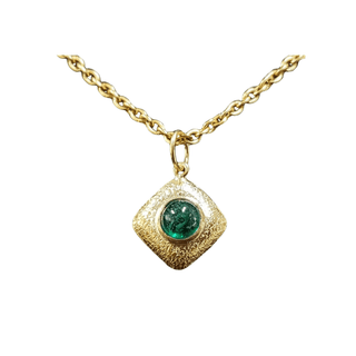 18k Gold Zambian Emerald Pendant - K Jewelry Accessories