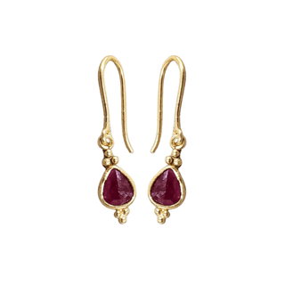 18k Gold Natural Earrings Ruby Drop For Women - K Jewelry Accessories