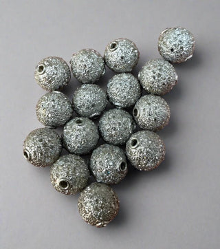 10 mm 925 Silver Round Diamond Bead - K Jewelry Accessories