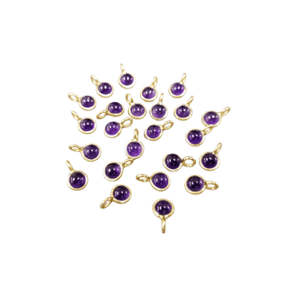 925 Gold Vermeil Amethyst Charm - K Jewelry Accessories