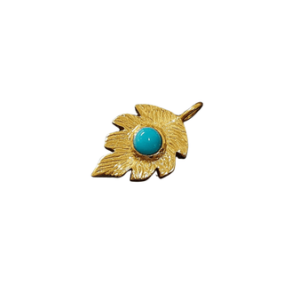 925 Gold Vermeil Arizona Turquoise Charm - K Jewelry Accessories