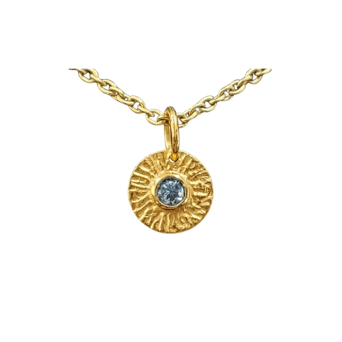 925 Gold Vermeil Blue Topaz Pendant Round Jewelry findings - K Jewelry Accessories