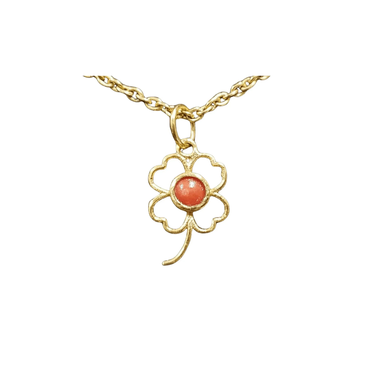 925 Gold Vermeil Coral Pendant Floral Necklace Charm - K Jewelry Accessories