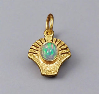 925 Gold Vermeil Ethiopian Opal Pendant - K Jewelry Accessories