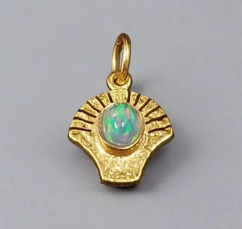 925 Gold Vermeil Ethiopian Opal Pendant Beautiful - K Jewelry Accessories