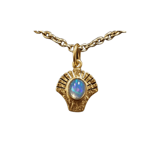 925 Gold Vermeil Ethiopian Opal Pendant - K Jewelry Accessories