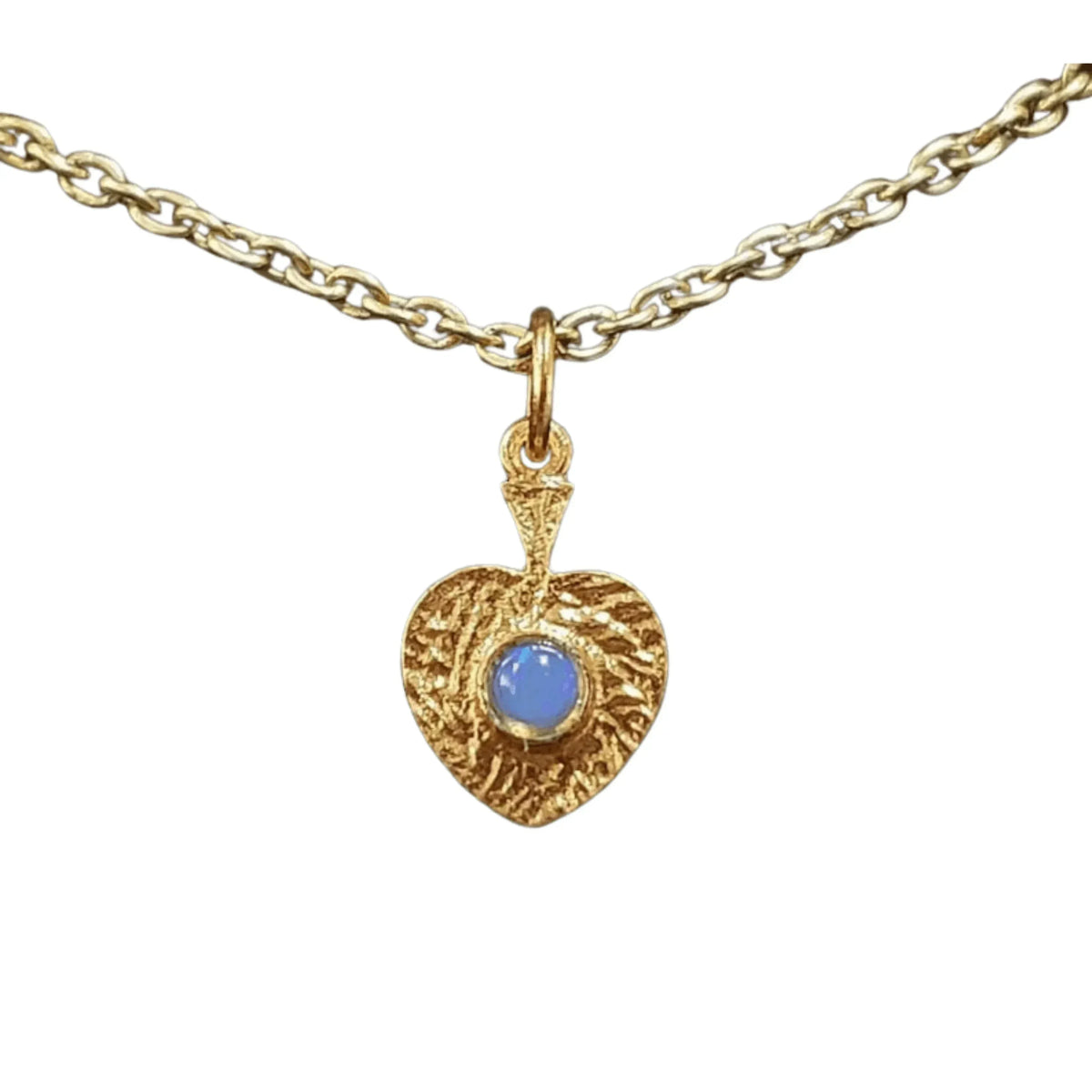 925 Gold Vermeil Ethiopian Opal Pendant Heart shape - K Jewelry Accessories
