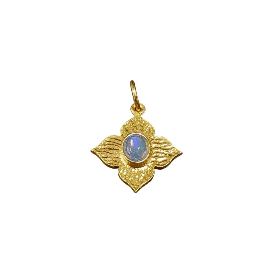 925 Gold Vermeil Ethiopian Opal Pendant - K Jewelry Accessories