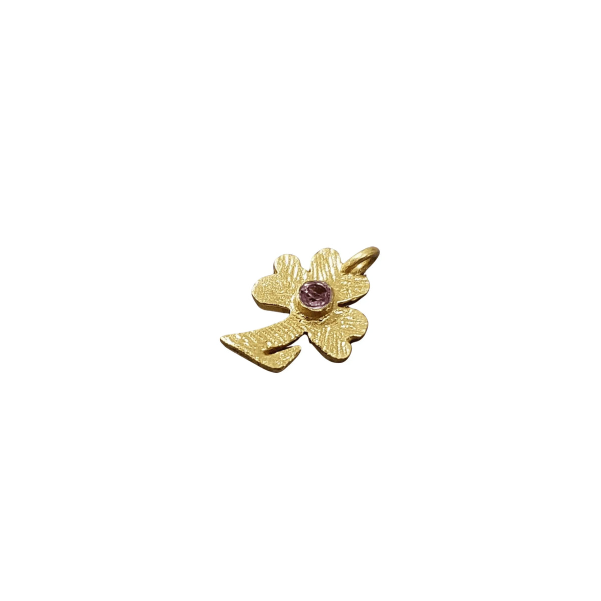 925 Gold Vermeil Pink Tourmaline Charm Floral design - K Jewelry Accessories