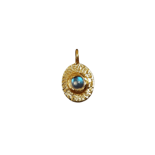 925 Gold Vermeil Rainbow Moonstone Charm - K Jewelry Accessories