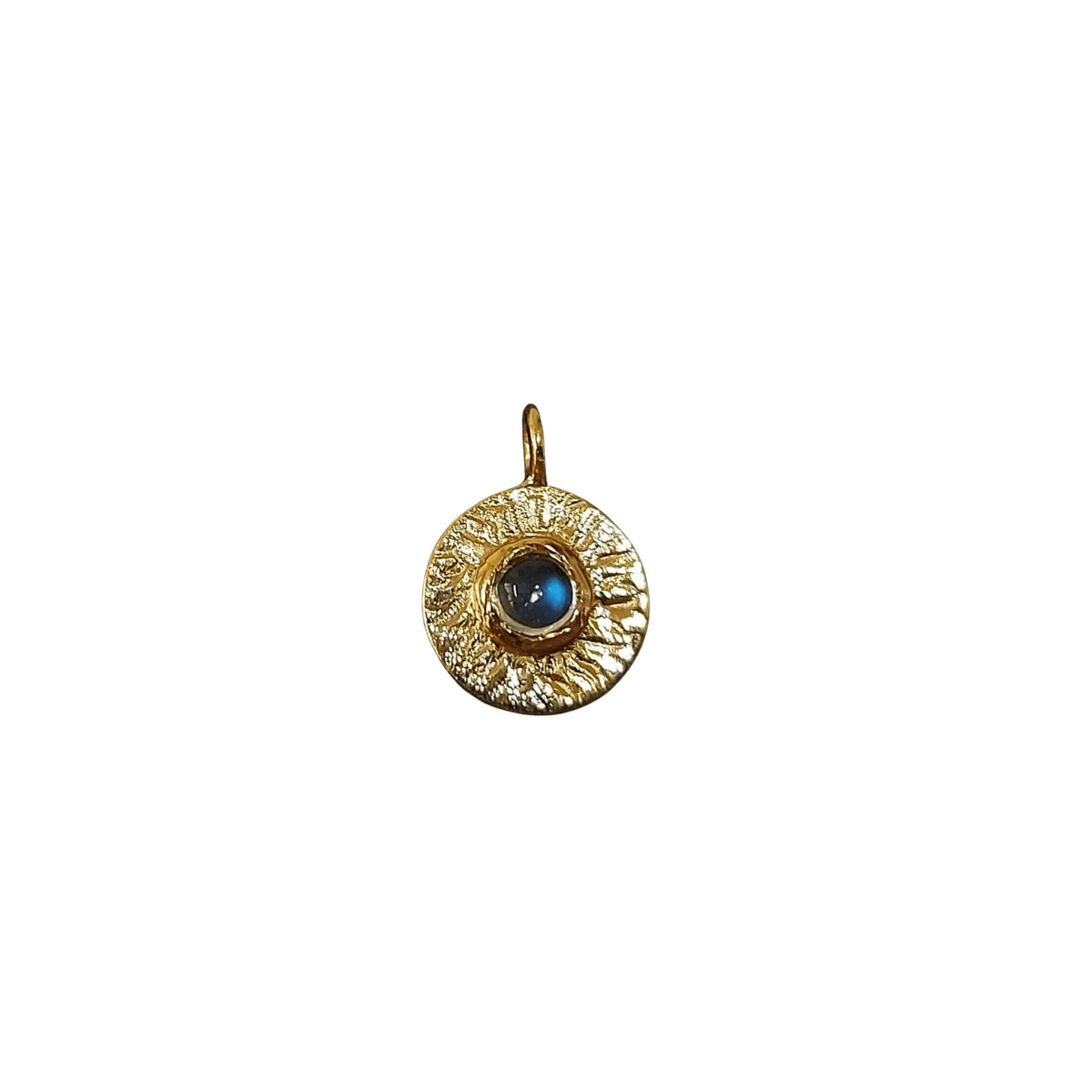 925 Gold Vermeil Rainbow Moonstone Charm Round shape - K Jewelry Accessories
