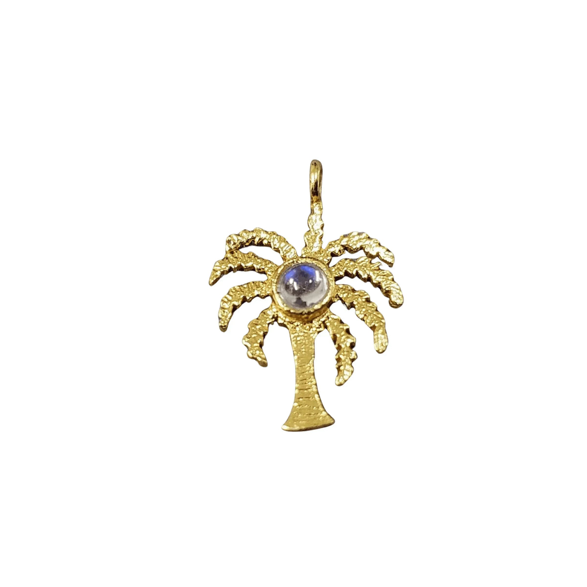 Palm Tree Charms Gold Vermeil With Rainbow Moonstone - K Jewelry Accessories