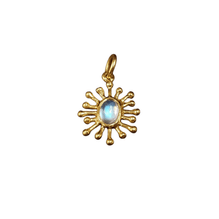 925 Gold Vermeil Rainbow Moonstone Pendant - K Jewelry Accessories