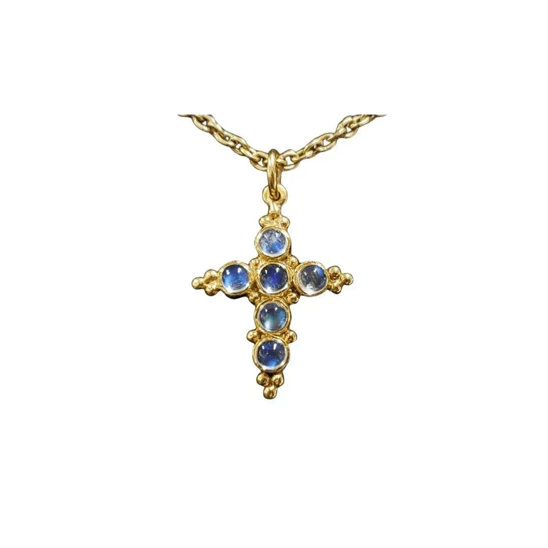 925 Gold Vermeil Rainbow Moonstone Pendant - K Jewelry Accessories