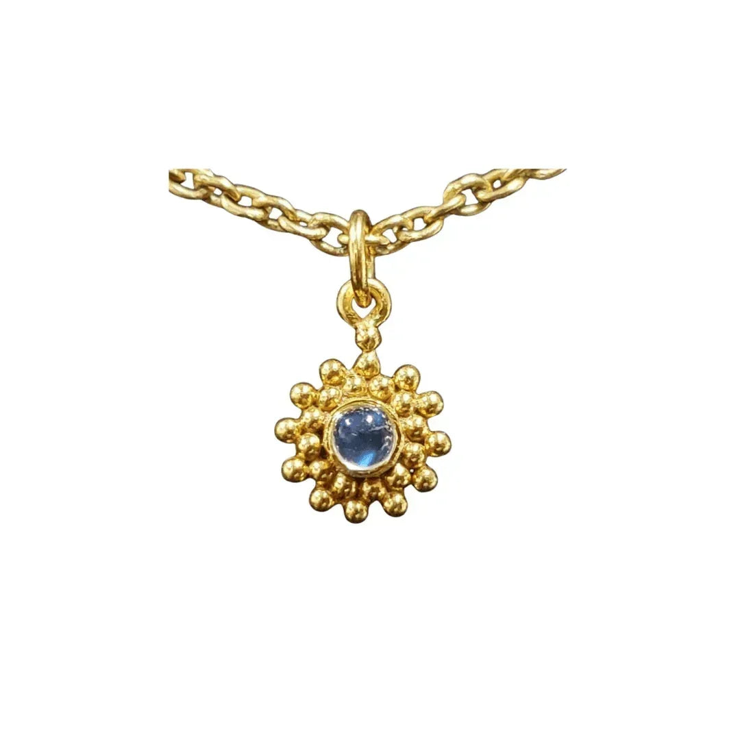925 Gold Vermeil Rainbow Moonstone Pendant Sun Shape - K Jewelry Accessories
