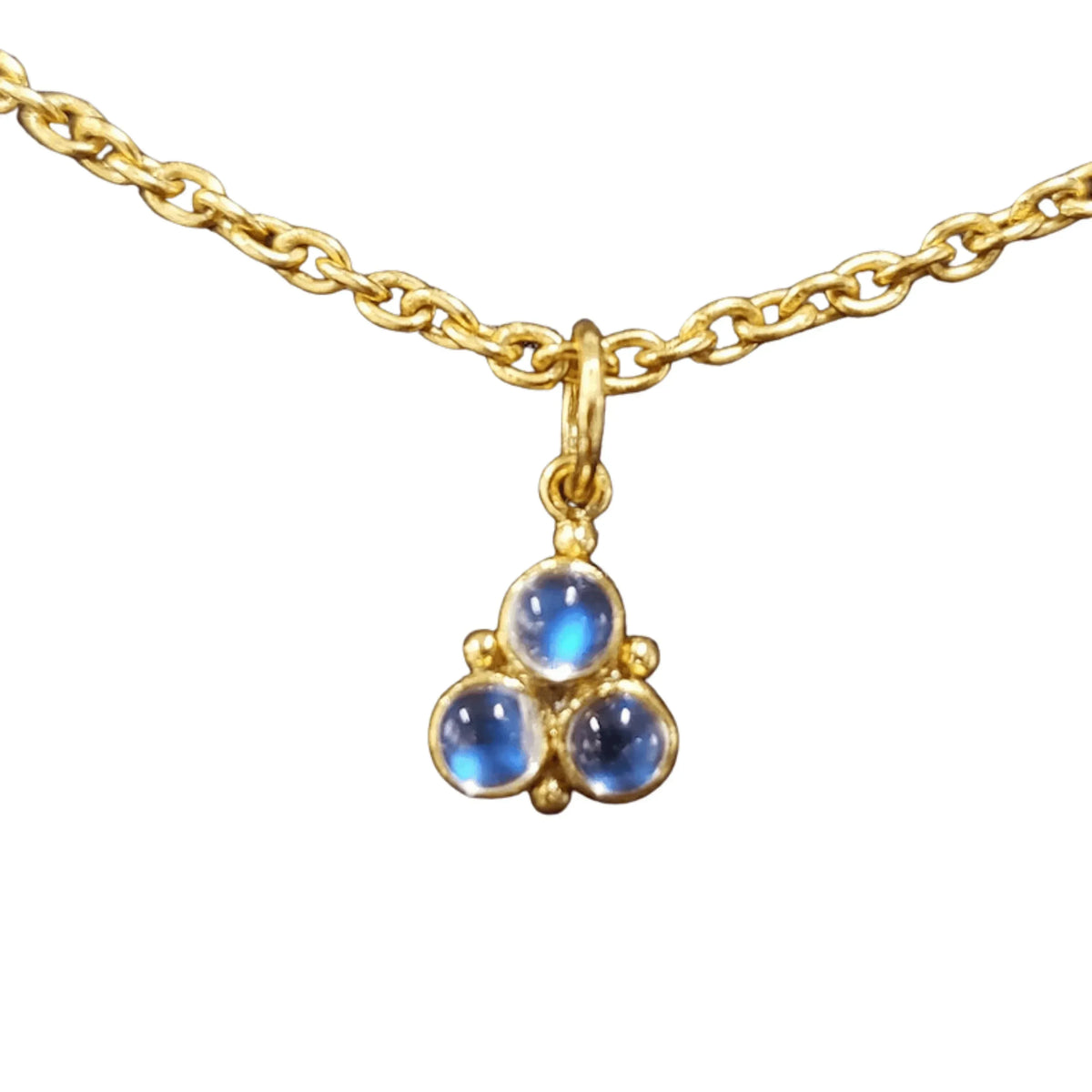 925 Gold Vermeil Rainbow Moonstone Pendant - K Jewelry Accessories