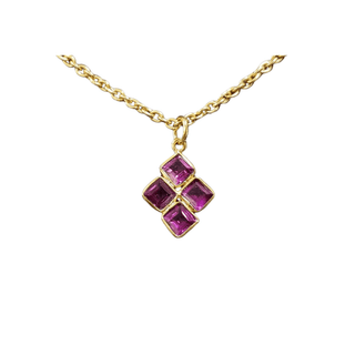 925 Gold Vermeil Rhodolite Garnet Pendant - K Jewelry Accessories