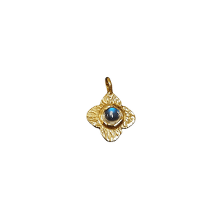 925 Gold vermeil Rainbow Moonstone Charm - K Jewelry Accessories