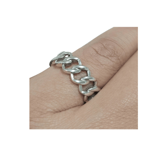 925 Sterling Silver Chunky Chain Band - K Jewelry Accessories