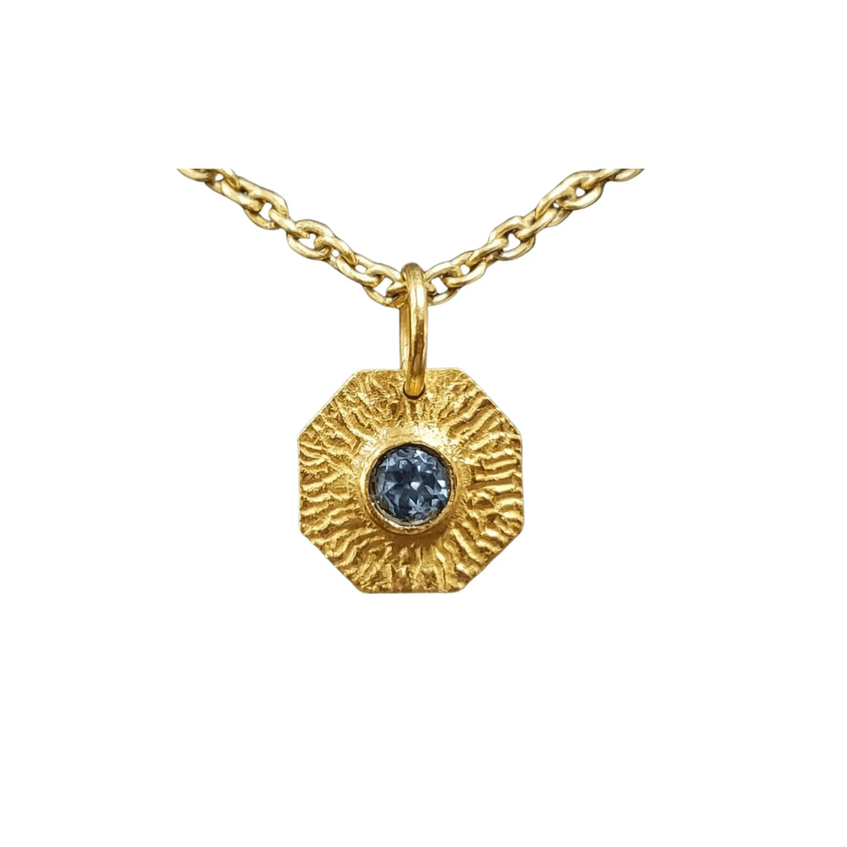 925 Gold Vermeil Blue Topaz Pendant - K Jewelry Accessories