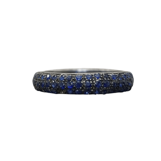 925 silver Oxidized Blue Sapphire Eternity Band - K Jewelry Accessories