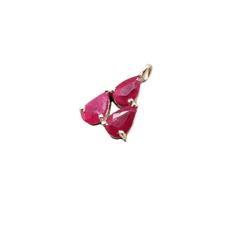 14k Gold Natural Ruby Charm Pendant - K Jewelry Accessories