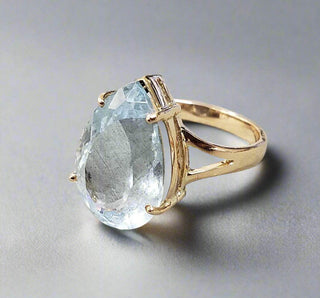 14k Gold Wedding Ring Dainty Aquamarine Ring - K Jewelry Accessories
