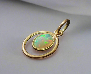 Ethiopian Opal Gold Pendant - K Jewelry Accessories