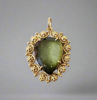 14k Gold Green Tourmaline Pendant - K Jewelry Accessories