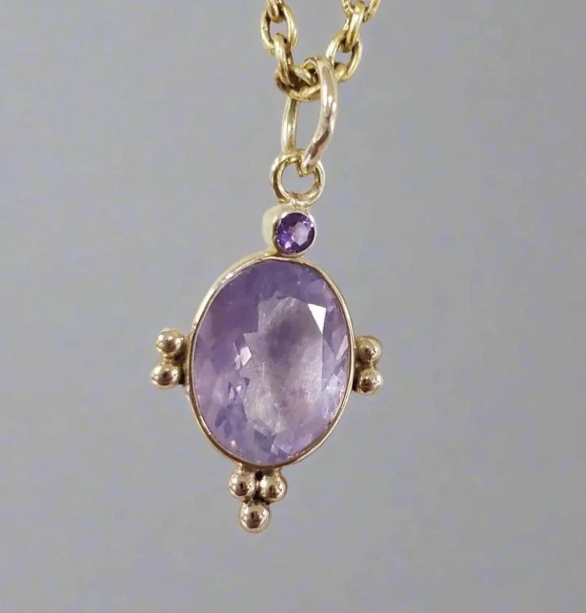 14k Gold Lavender Quartz Pendant - K Jewelry Accessories