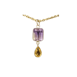 Ametrine and Citrine 14k Gold Pendant - K Jewelry Accessories
