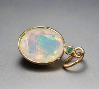 Multi Flash Opal and Emerald 14k Gold Pendant - K Jewelry Accessories