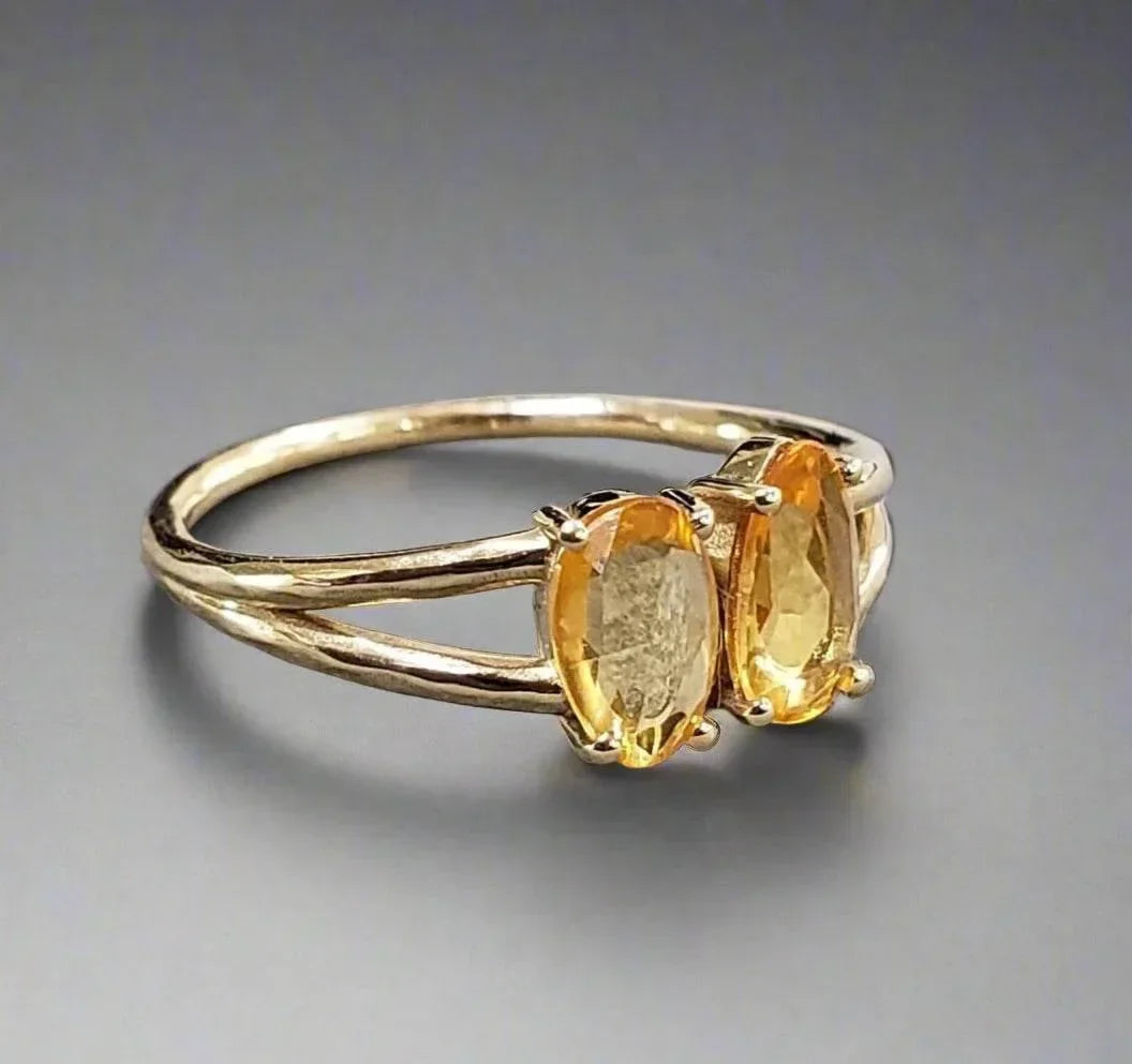 14k Gold Yellow Sapphire Ring - K Jewelry Accessories