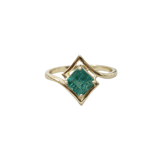 14k Gold Emerald Asscher Cut Ring - K Jewelry Accessories