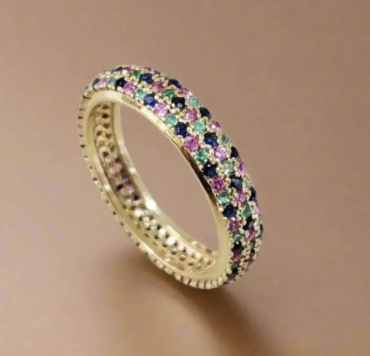 18k Gold Multi-sapphire Ring - K Jewelry Accessories