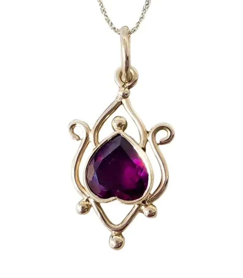 Beautiful 14k Rhodolite Garnet Heart Pendant Gold - K Jewelry Accessories