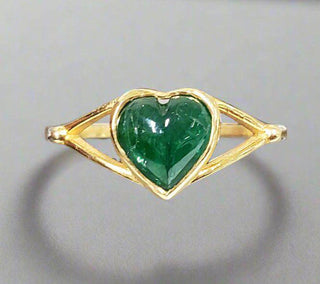 Cabochon 18k Gold Zambian Emerald Ring - K Jewelry Accessories