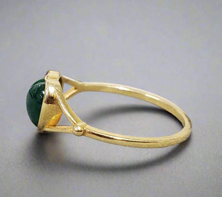 Cabochon 18k Gold Zambian Emerald Ring - K Jewelry Accessories