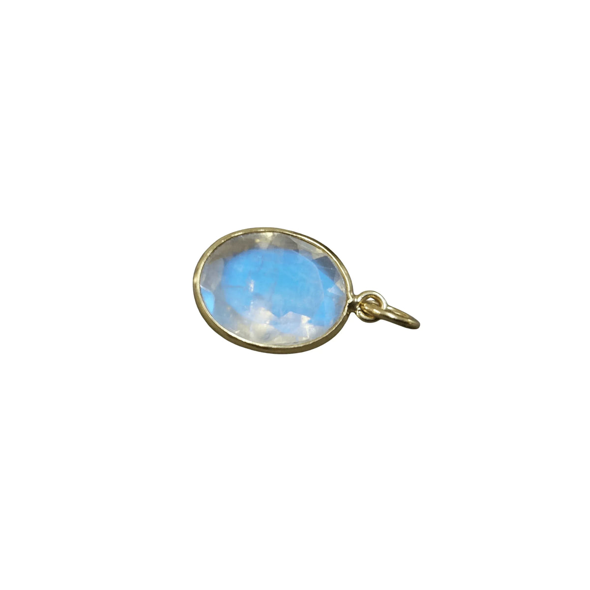 18k Gold Blue Schiller Rainbow Moonstone Pendant - K Jewelry Accessories