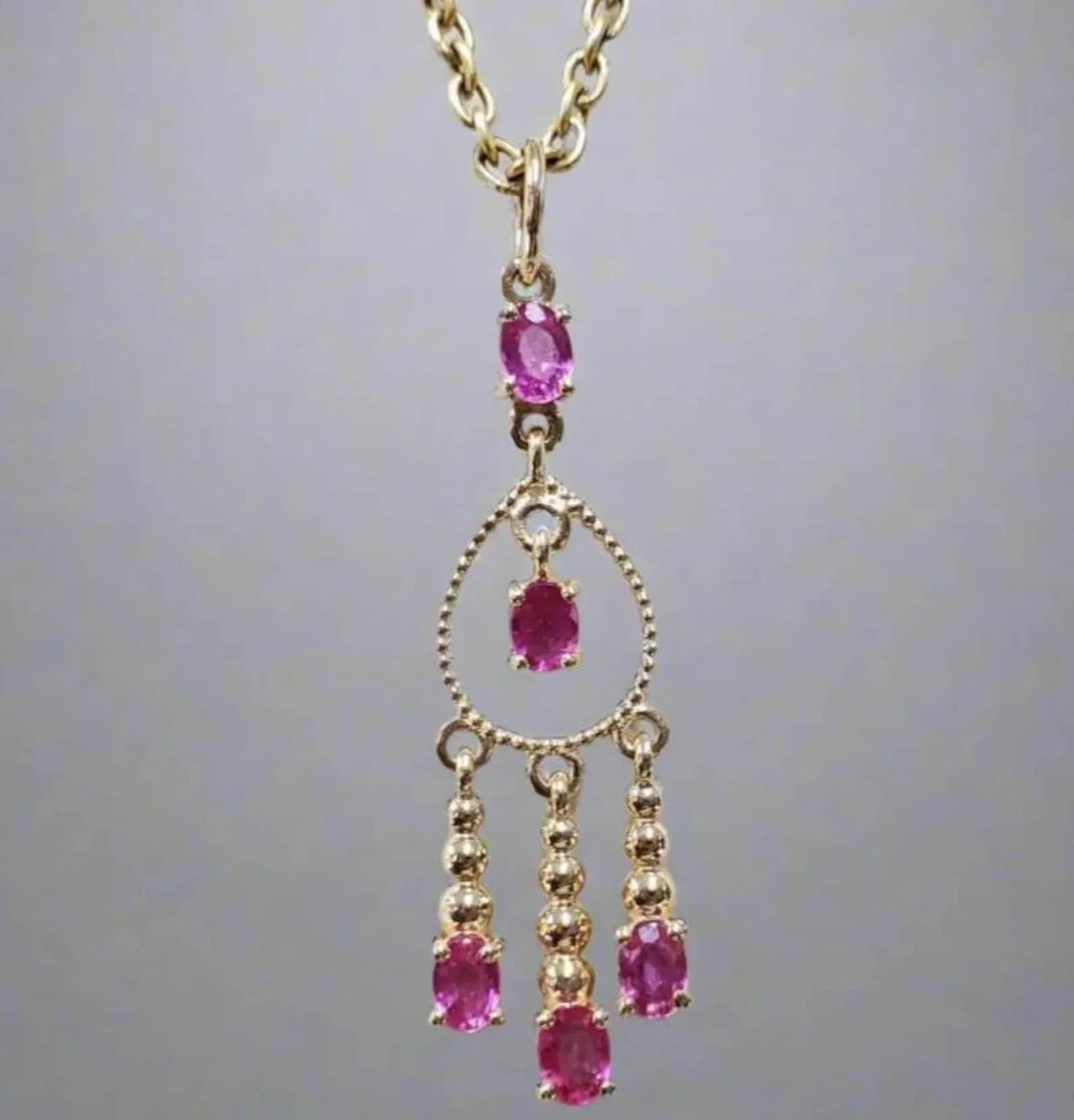 14k Gold Handmade Ruby Pendant - K Jewelry Accessories