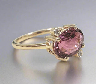 Natural Pink Tourmaline 14k Gold Ring For Women - K Jewelry Accessories