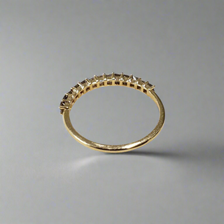 14k Gold Brown Diamond Half Eternity Ring - K Jewelry Accessories