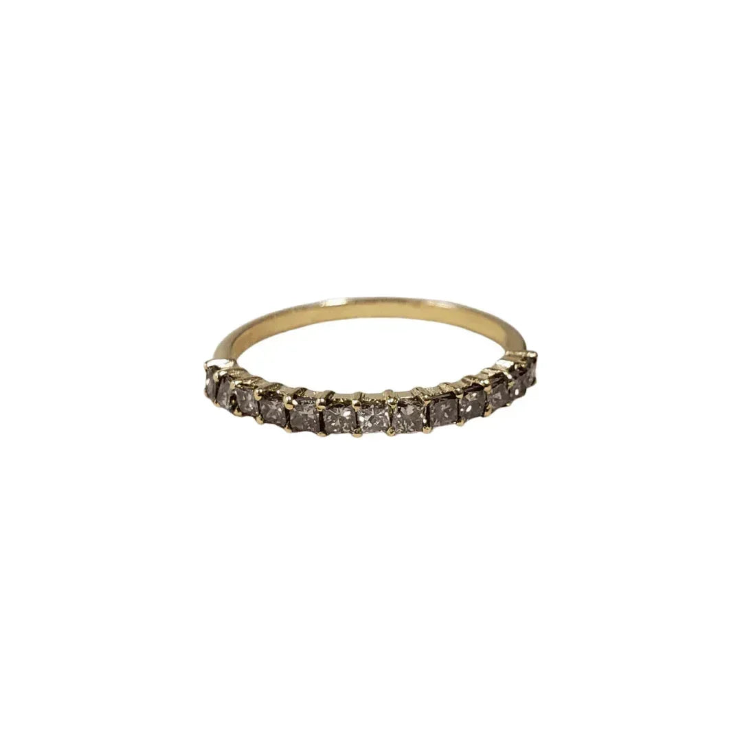 14k Gold Brown Diamond Half Eternity Ring - K Jewelry Accessories