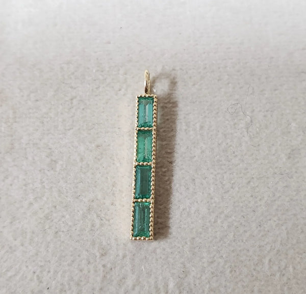 14k yellow gold emerald charm - K Jewelry Accessories
