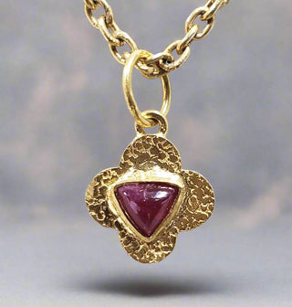 Trillion Ruby 18k Gold Pendant Handmade - K Jewelry Accessories