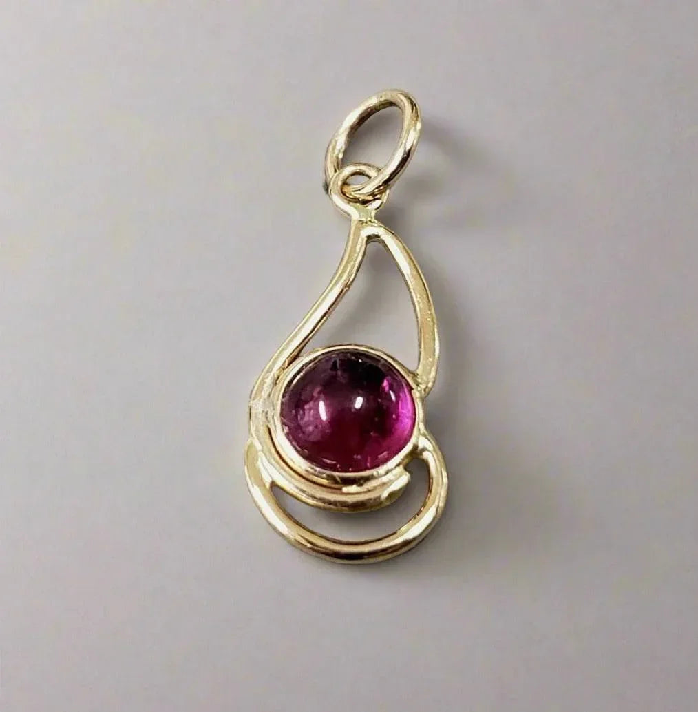14k Gold Pink Tourmaline Pendant - K Jewelry Accessories