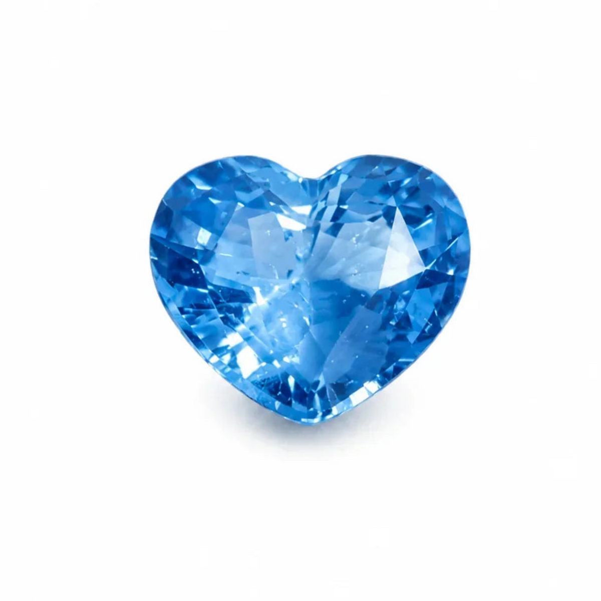 Heart-shaped blue gemstone, elegant and faceted for luxury jewelry
