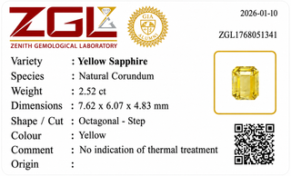 2.52 ct. Natural Yellow Sapphire Octagonal Shape -#YS31