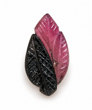 8.63 ct Natural Bi-Color Tourmaline in carved leaf shape - #TL153