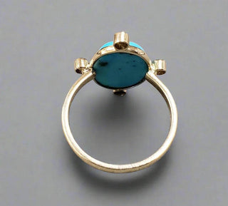 14k Solid Turquoise Gold Diamond Ring - K Jewelry Accessories